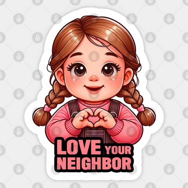 Love Your Neighbor Sticker by Plushism